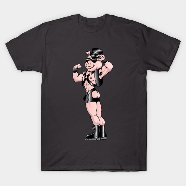 Leather Pig T-Shirt by KinkPigs